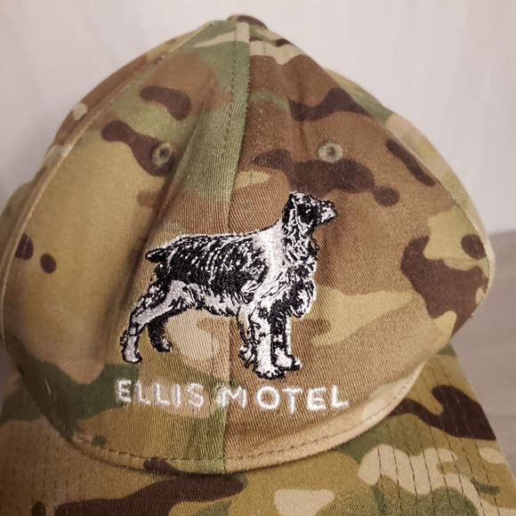 Ellis Motel Round Top TX Green Camo Ball Cap Hat OS Snap Back - Picture 2 of 8